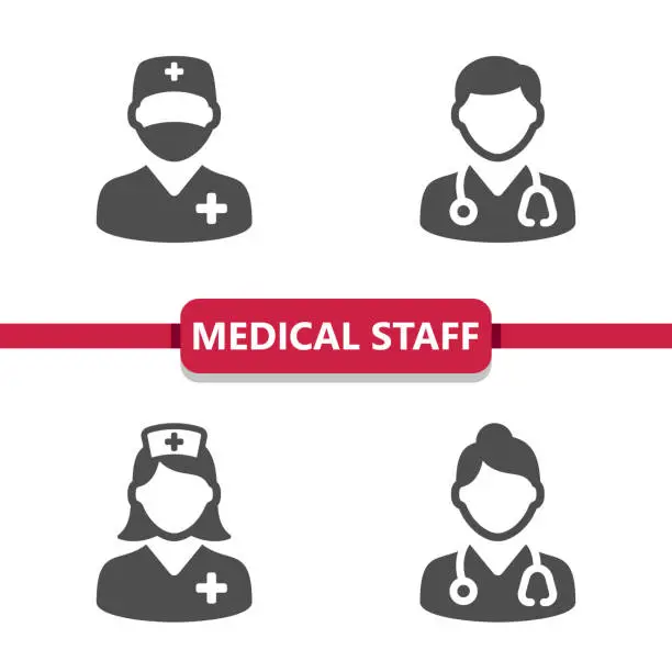 Vector illustration of Medical Staff Icons