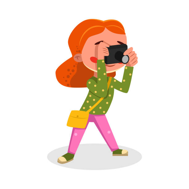 Girl Photographer Character With Camera Kids Hobby Or Future Profession  Cartoon Style Vector Illustration Stock Illustration - Download Image Now -  iStock