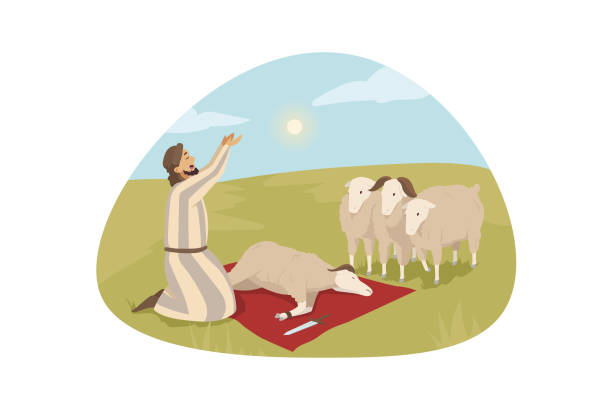 성경, 종교, 성격, 희생제분비 개념 - sacrifice play stock illustrations