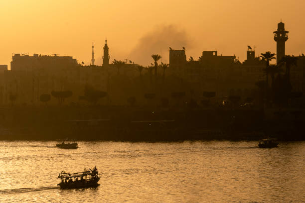 Arabic Feluccas on the river Nile at Luxor