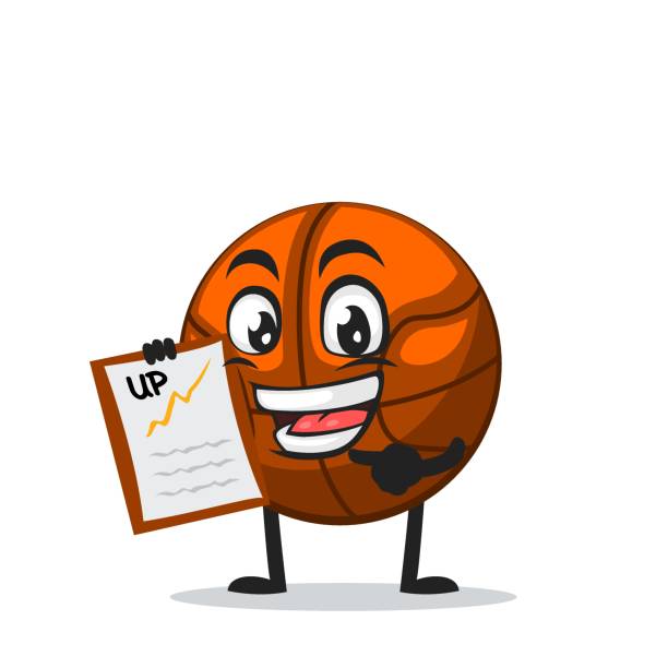 バスケットボールマスコットまたは文字のベクトルイラスト - characters cooperation teamwork orange点のイラスト素材／クリップアート素材／マンガ素材／アイコン素材