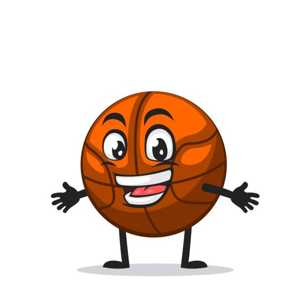 ilustrações, clipart, desenhos animados e ícones de ilustração vetorial de mascote bola cesta ou caráter - characters cooperation teamwork orange