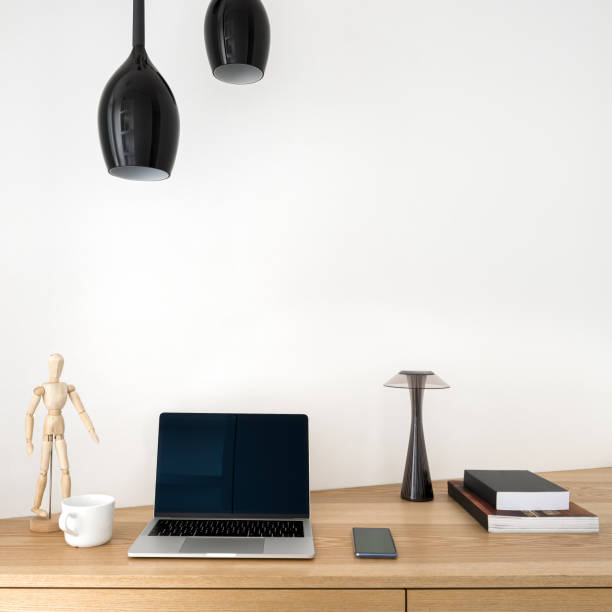 istock Wooden desk with decorations 1276607298