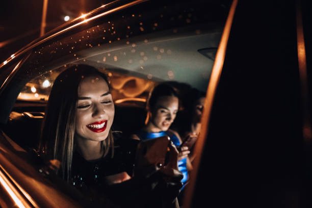 istock Girls are having fun in the cab 1276607414