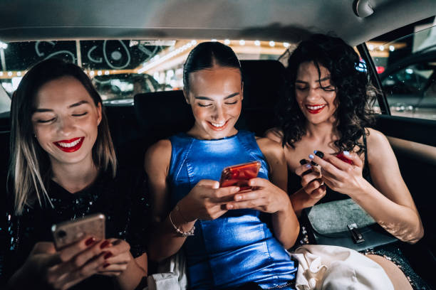 istock Girls are having fun in the cab 1276607455