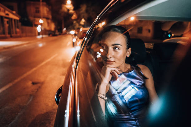 istock Pensive girl in the cab 1276608178