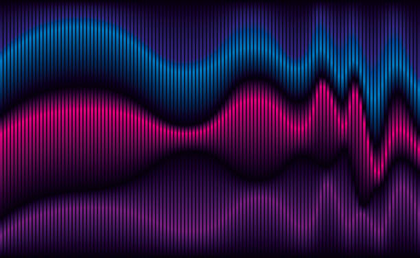 ilustraciones, imágenes clip art, dibujos animados e iconos de stock de flujo abstracto de ondas cromáticas - electro music