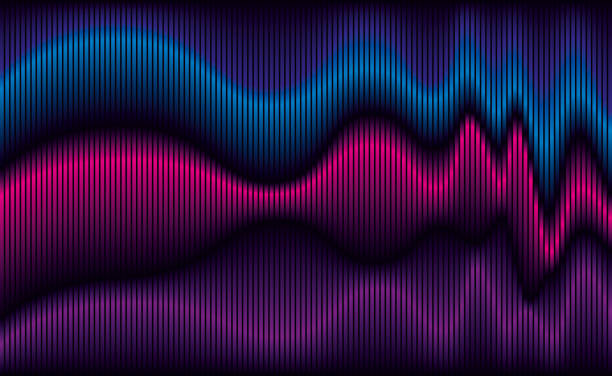 tło abstrakcyjne fale chromatyczne - digital composite swirl style vector stock illustrations