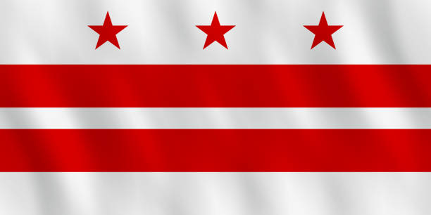 istock District of Columbia flag with waving effect, official proportion. 1276608526