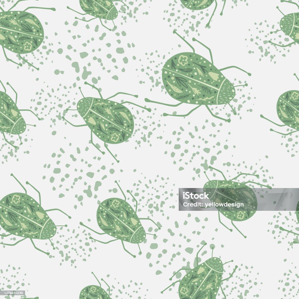 Random Insect Drawing Random Seamless Doodle Pattern With Hand Drawn Folk Bugs Elements ...