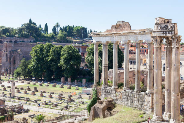 istock The Roman Forum is a rectangular plaza surrounded by the ruins in Rome. 1276616014