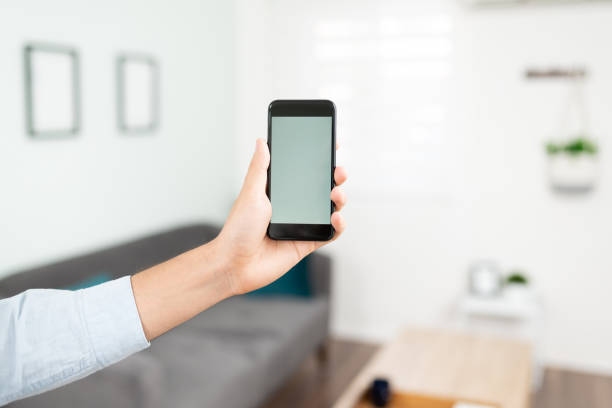 istock Controlling smart home with a smartphone 1276617905