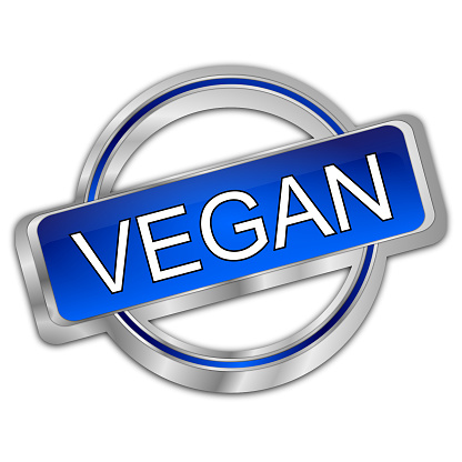 silver blue vegan button - 3D illustration