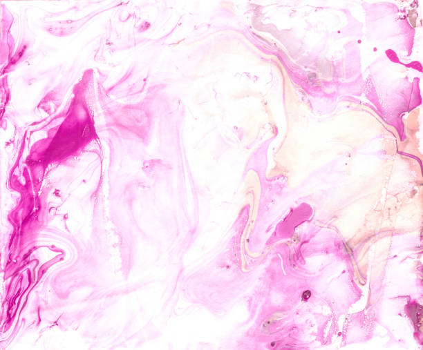 istock Violet Creative Mixed Splats, Pink Water Background . Purple Grunge Gouache Cloth, Mixed Paint, Romantic Liquid Paint .Artistic Light Hand Drawn Color Flow 1276620428