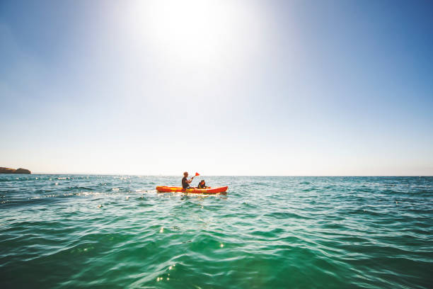 istock Father and son kayaking together 1276621672
