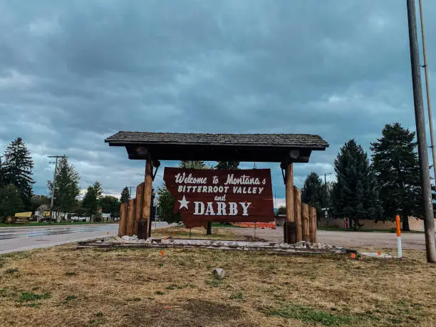 Welcome Sign Darby, Montana