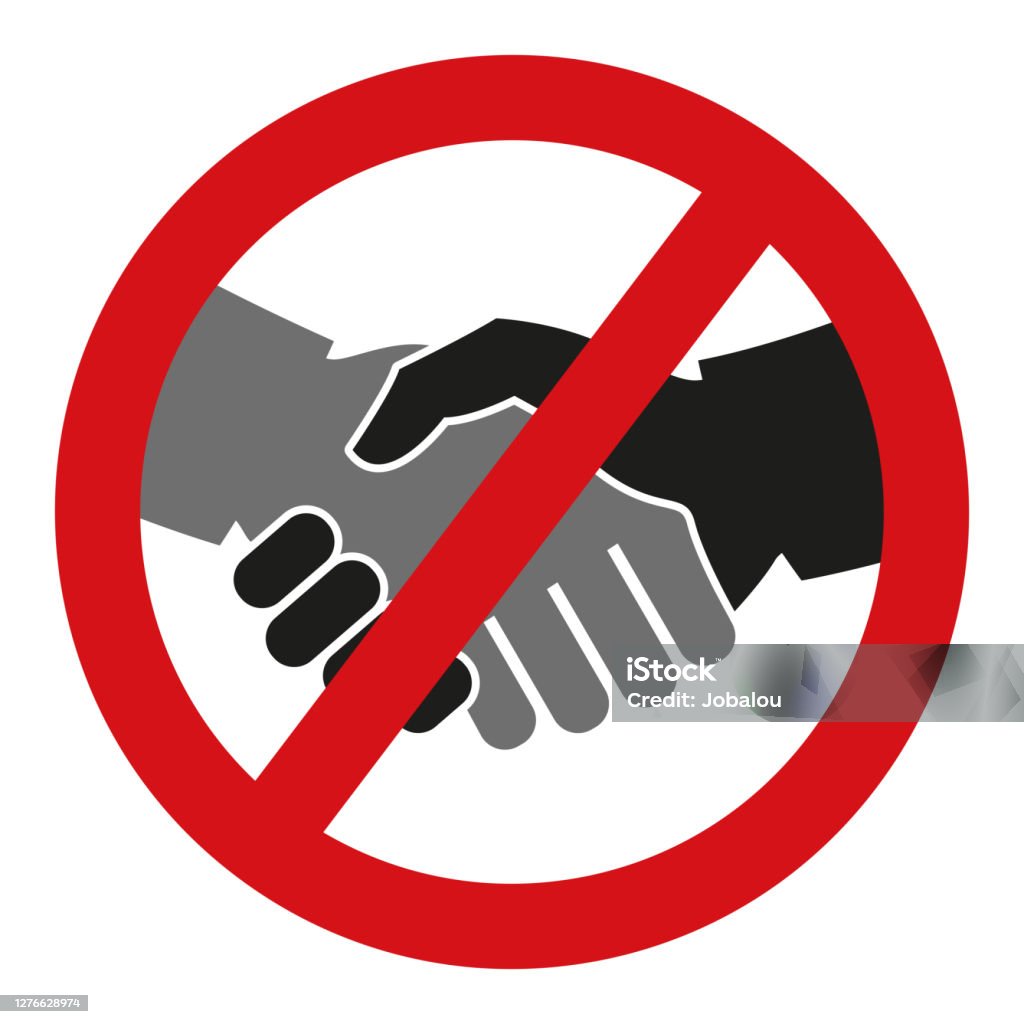 Avoid Handshake Sign Stop Handshake Sign Stock Illustration - Download Image Now - Avoidance ...