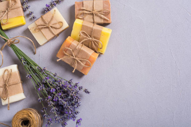 istock Handmade natural soap with lavander 1276630650