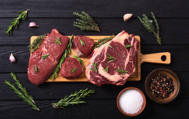istock Set of raw beef steak 1276631201