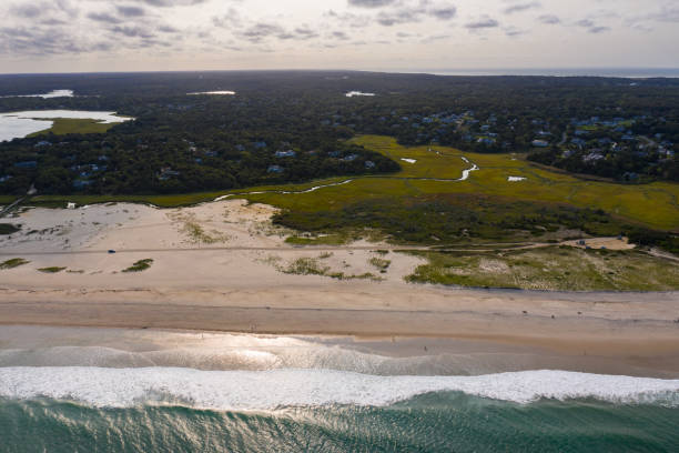istock Aerial View of Ocean and Beach on Cape Cod 1276631952