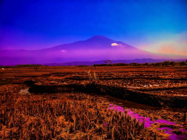 landscape blue mountain in purwokerto central java indonesia