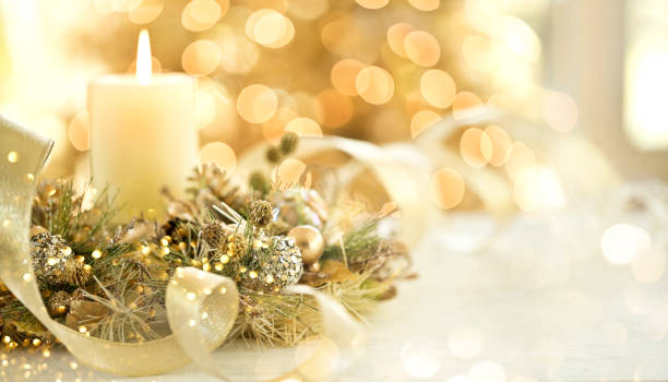 Christmas Elegant Golden Candle