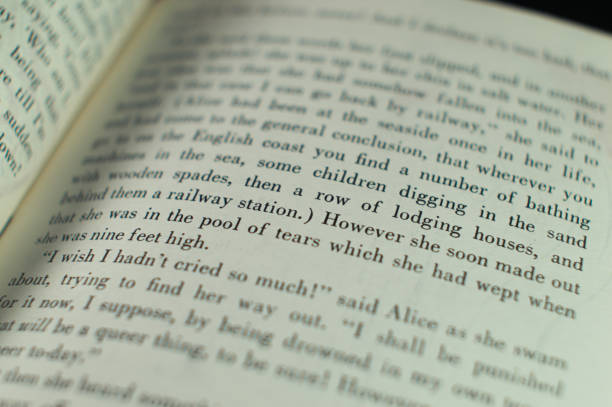 istock Close-up fragment from the tale book about Alice 1276639973