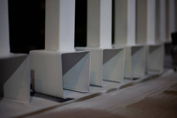istock White painted metal profile. Steel structure details. 1276640736