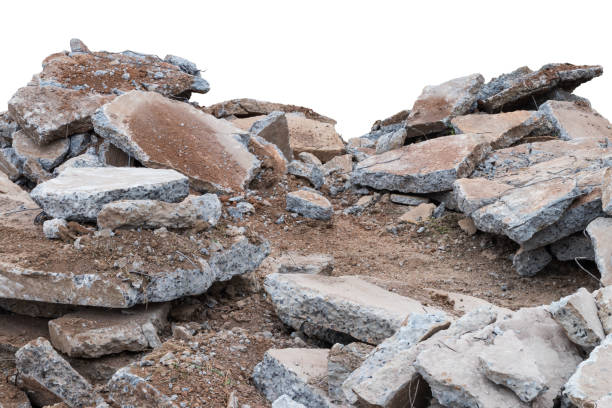 istock Isolate pile of concrete debris destroyed. 1276641031