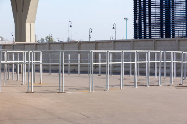 istock Fences enclosing a construction site with a subway ventilation shaft 1276642340