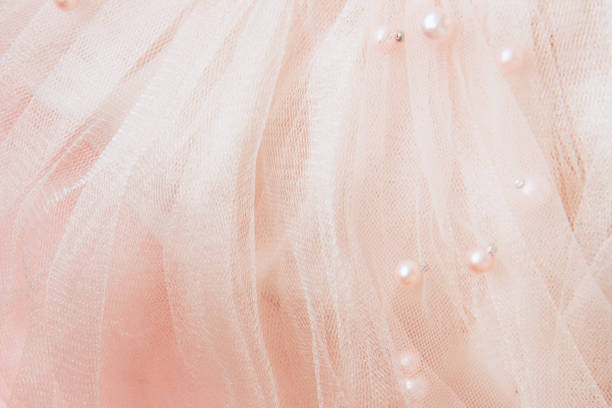istock Beautiful pink tulle with shiny beads background 1276642708