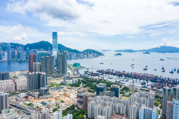 Kowloon from an aerial perspective, Hongkong, China Kowloon from an aerial perspective, Hongkong, China mong kok stock pictures, royalty-free photos & images