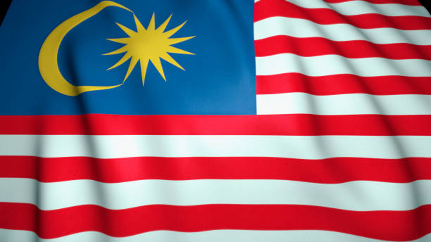 istock Waving realistic Malaysia flag background. 3d illustration 1276648242
