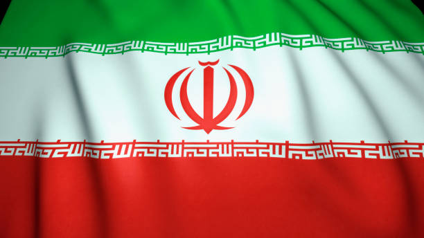 istock Waving realistic Iran flag background. 3d illustration 1276648264
