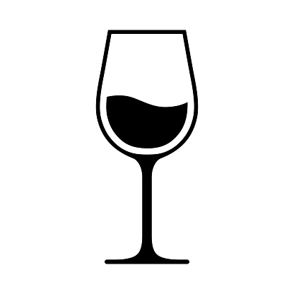 Wine glass icon. Isolated on white background. Vector illustration.