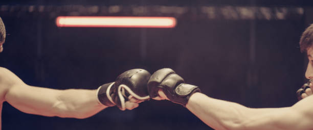 istock MMA fighters training. Punch close up 1276655219