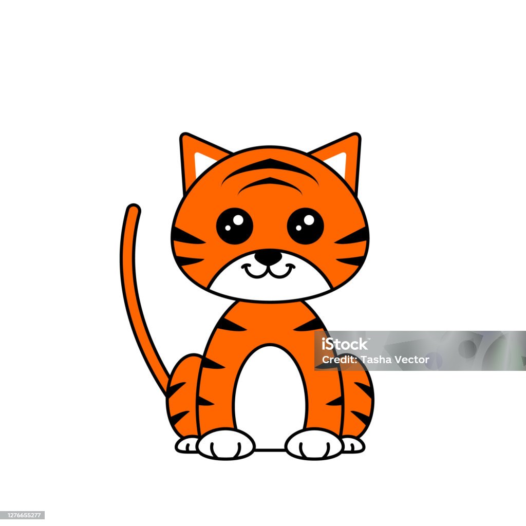 Hình Ảnh Hoạt Hình Dễ Thương Con Hổ Con Mỉm Cười Động Vật Hoang Dã ...