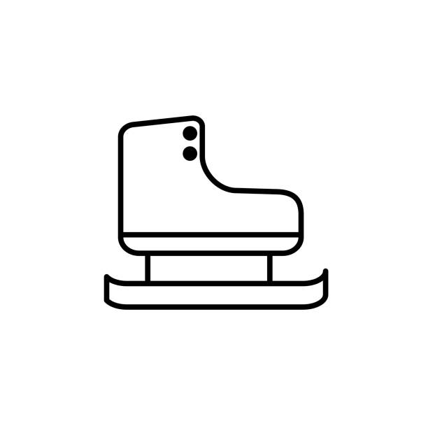 ikona wektora butów do jazdy na łyżwach. - silhouette sport running track event stock illustrations