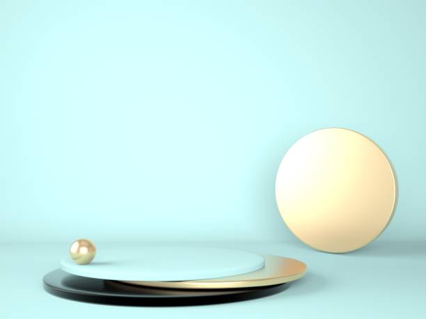 istock Product podium on pastel background 3d. Abstract minimal geometry concept. Studio stand platform theme. Exhibition and business marketing presentation stage. 1276657638