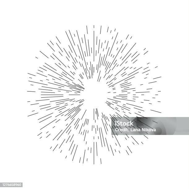 Round Design Object With Rays Rays Element Abstract Circular Geometric Shape Stock Illustration ...