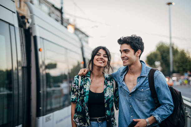 istock Beautiful young couple in city 1276660182