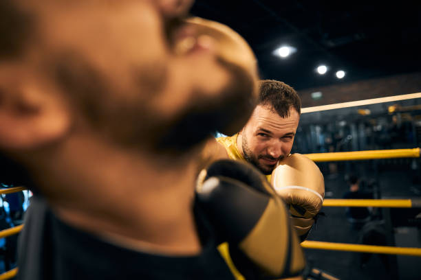 istock Boxer falling after receiving a precise hit to the head 1276661437