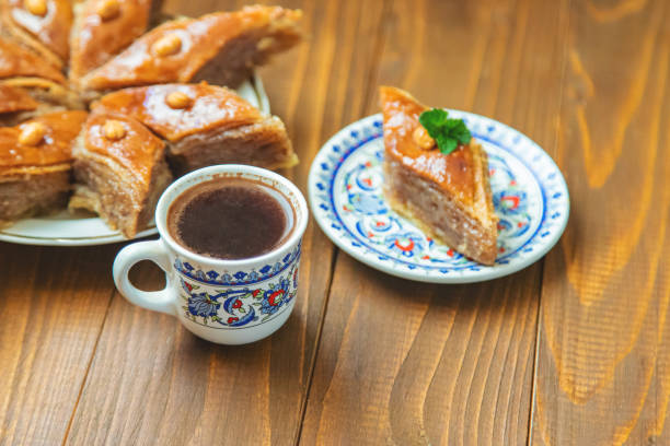 istock Turkish coffee and baklava on the table. Selective focus. 1276662323