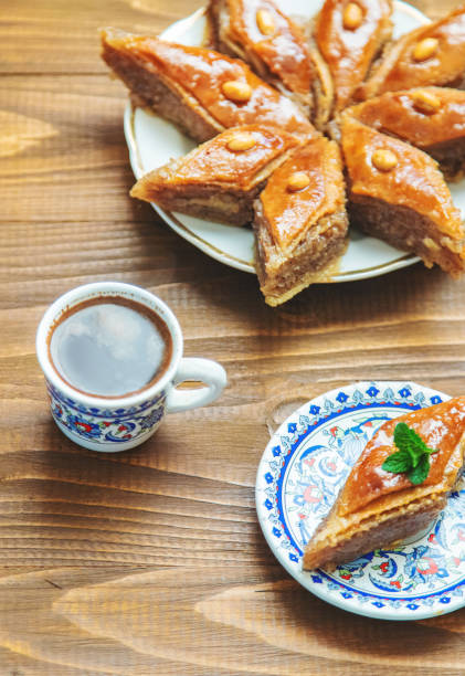 istock Turkish coffee and baklava on the table. Selective focus. 1276662325