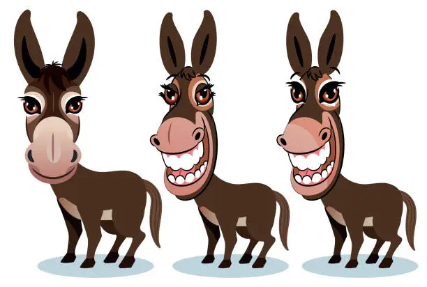 Vector illustration of Smiling Donkey