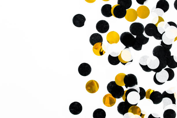 istock Colorful paper confetti on white background. Celebration concept. Flat lay. Top view 1276662552