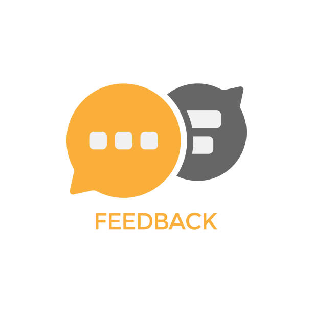 feedback speech bubble icon vektor-design. - informationsmedium stock-grafiken, -clipart, -cartoons und -symbole