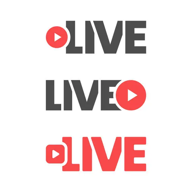 Vector illustration of Live Stream Icon Flat Design.