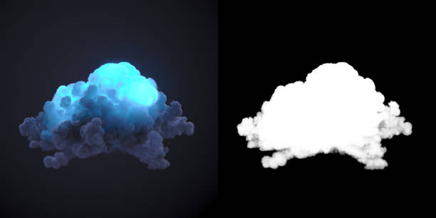 istock Chemical explosion with thick smoke 3d rendering illustration with alpha channel 1276663993