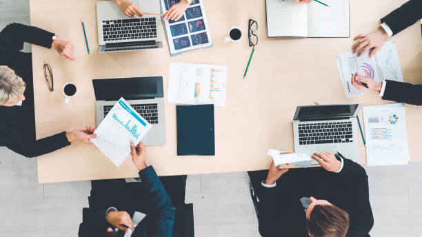 istock Business people group meeting shot from top view 1276664099